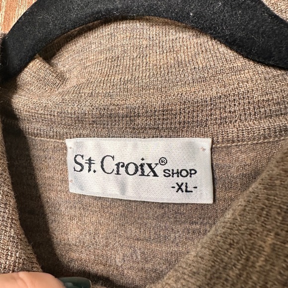 Vtg St Croix Shop Mens XL Sweater Long Sleeve Collared Button Neck Knit Menswear - Picture 4 of 7
